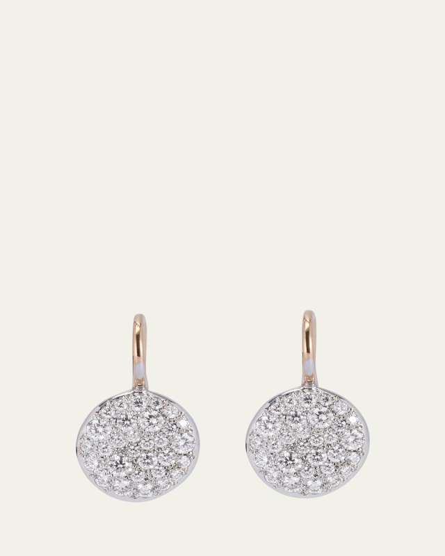 Sabbia White Pave Diamond Earrings, 0.78 TCW